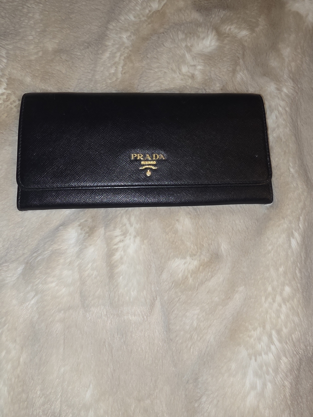 PRADA Black Saffiano Leather Wallet